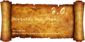 Hortolányi Olga névjegykártya